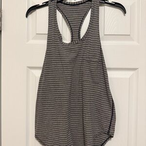 Lululemon Athletica Navy and Tan Striped Tank Top